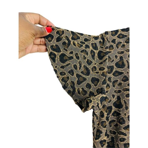 NWT leopard textured short sleeve stretch dress w/ pockets sz small - Picture 2 of 7